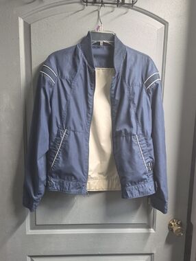 Blue Bomber Jacket - Lightweight Casual Jacket Sz JUNIORS SM Or Reg Sm
